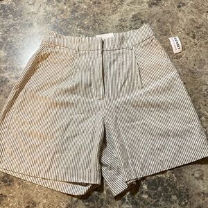 Long high waisted linen shorts